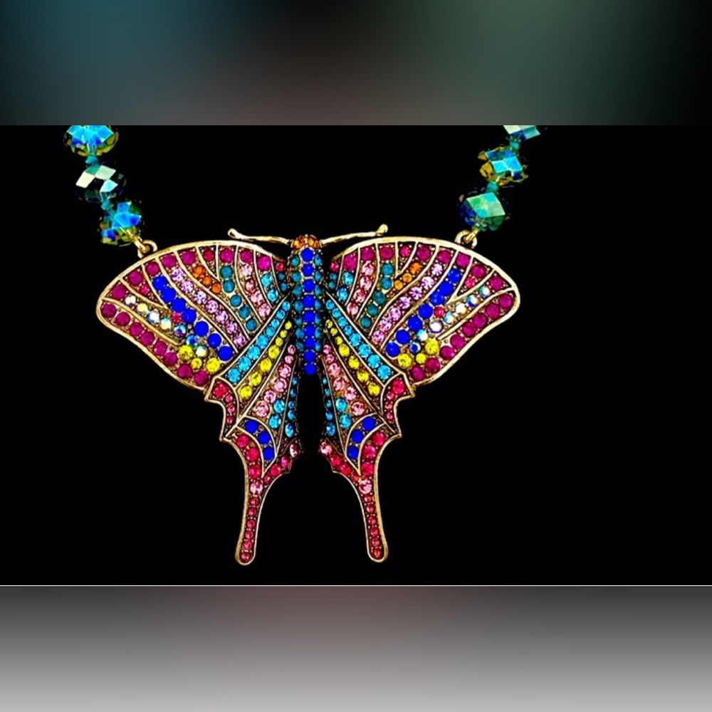 Heidi DAUS Colorful Butterfly “Spring In Flight” Necklace